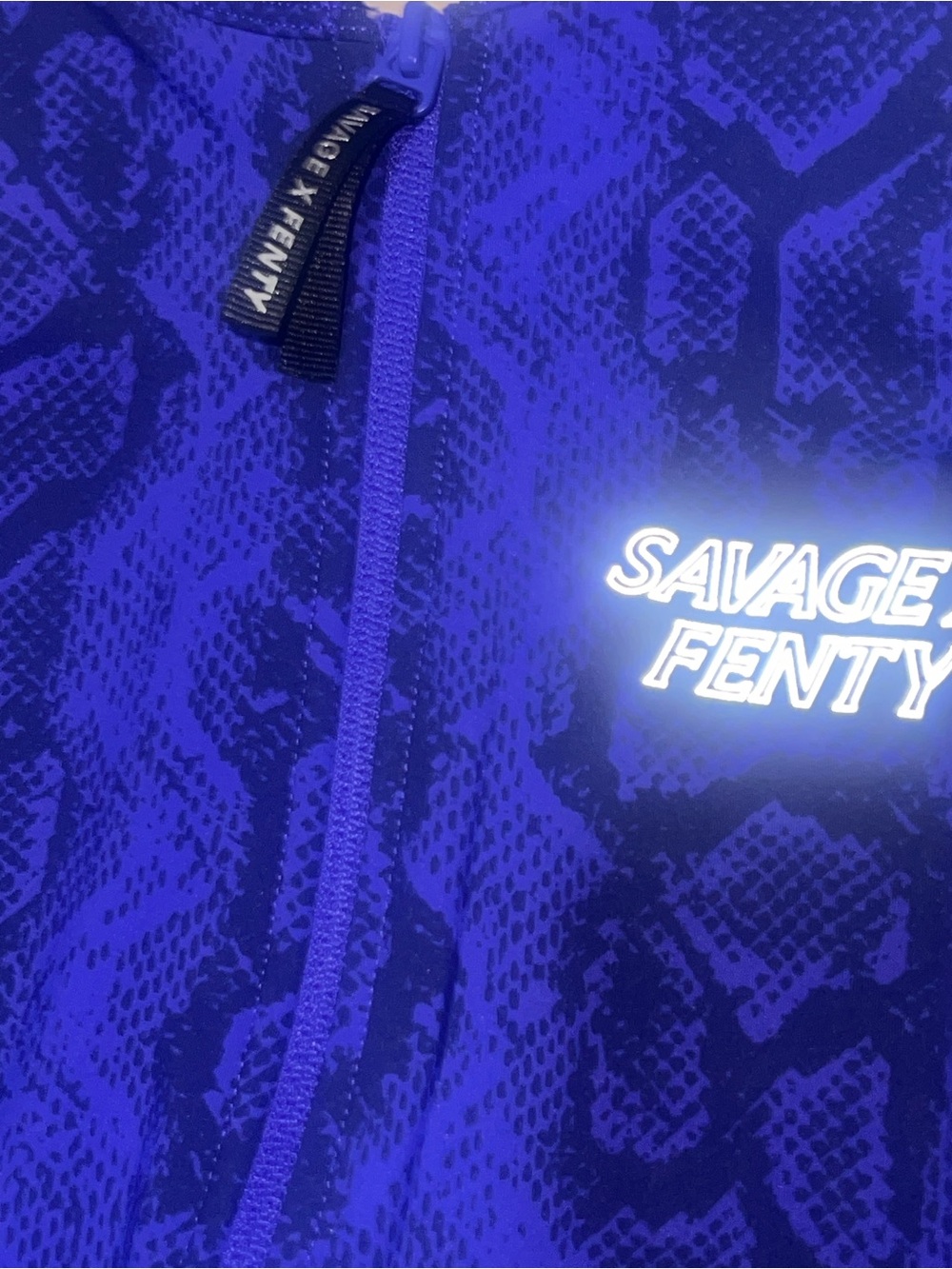 Savage X Fenty Electric Royal Blue Zip-Front Active Romper - Picture 5 of 9